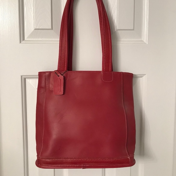 coach red leather bag